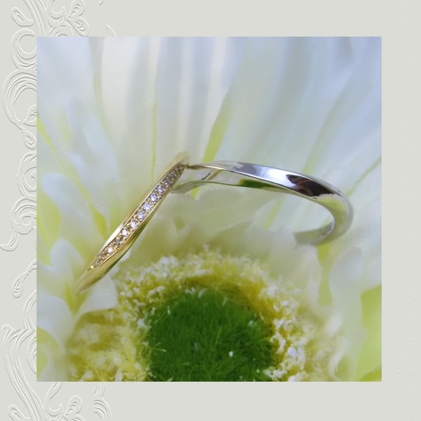【OJ423】手作り感のあるナチュラルなラインのオーダーメイドのマリッジリング(結婚指輪)