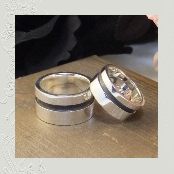 【OJ424】オーダーメイドのマリッジリング(結婚指輪)/ゴツメのシンプルなシルバーリング