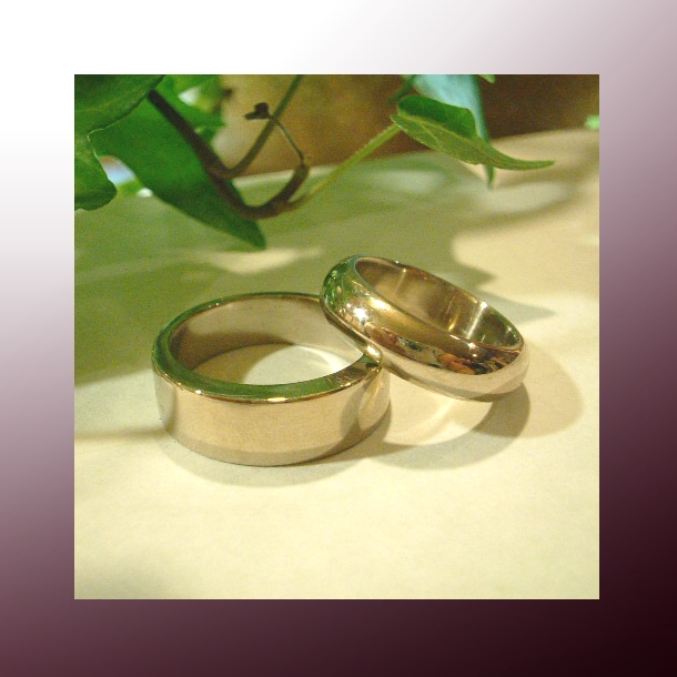 【OJ025】 オーダーメイドのマリッジリング(結婚指輪)/ホワイトゴールド・ごつめリング