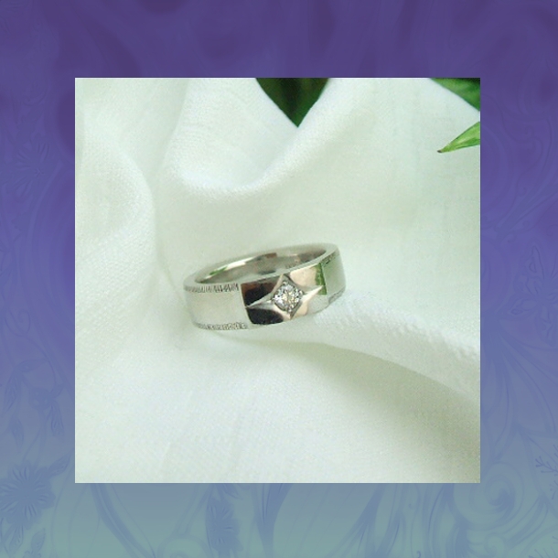 【OJ128】オーダーメイドのエンゲージリング(婚約指輪)/スタイリッシュなダイヤモンドリング